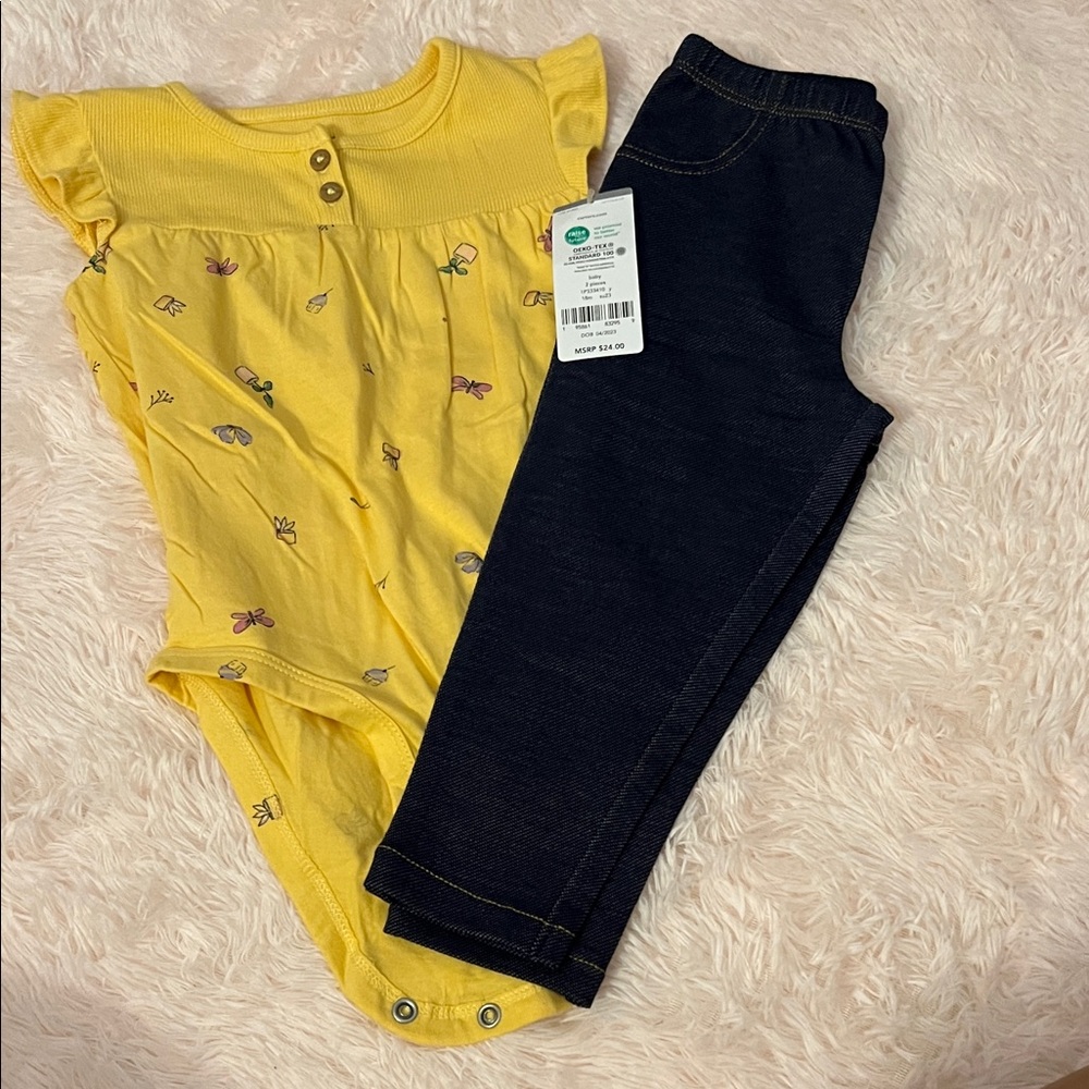 Carter's Yellow and Black Kids Matching Set